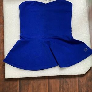 🆕 Express Vibrant Blue Strapless Peplum Top
